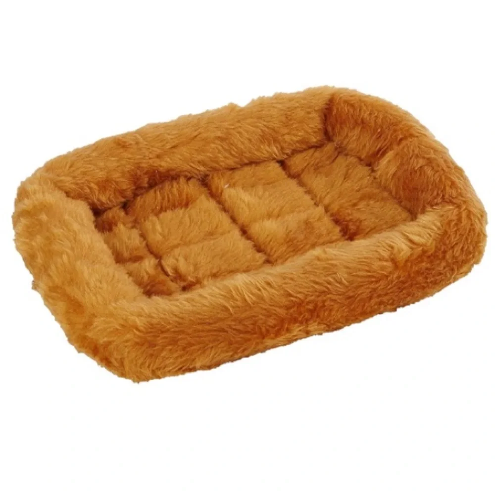 🌹Faux Fur Super Soft Rust Burnt Orange Brown Tan Dog Cat Pet Bed 22x13”